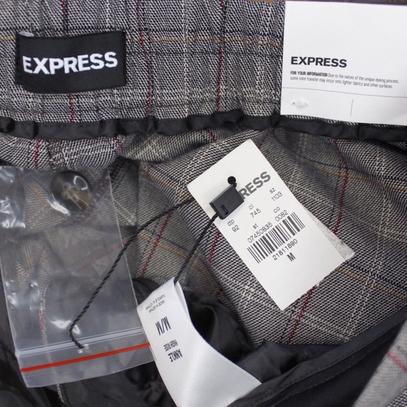 Express NWT High Waisted Plaid Button Front Pants - Picture 11 of 13